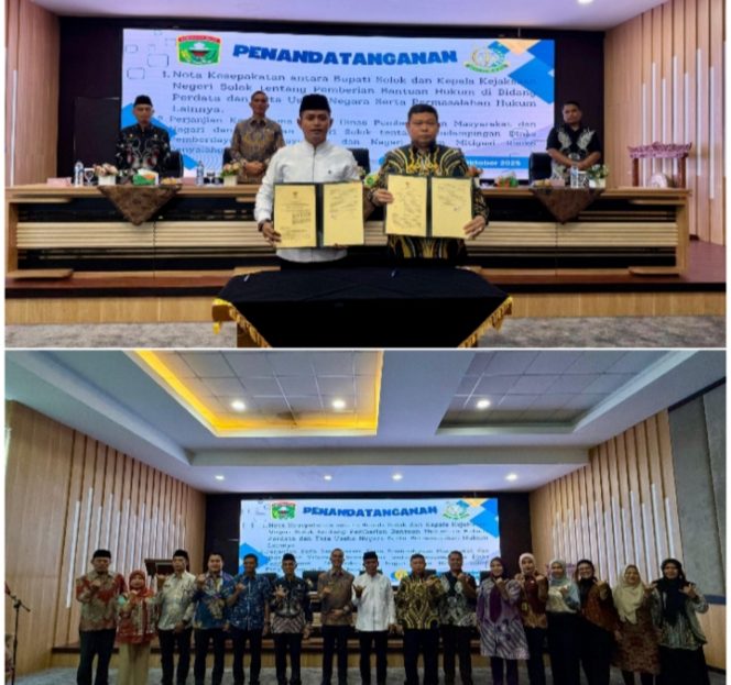 
					Pemkab Solok dan Kejaksaan Negeri Solok Tekan MoU, Terkait Bantuan Hukum Bidang Perdata