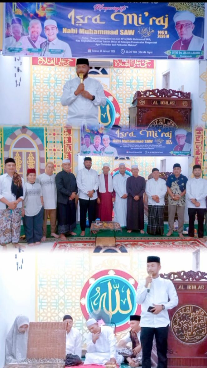 
					Ketua pemuda Musholla Al-Ikhlas bekerjasama dengan DPW FPI mengelarkan memperingati Isra Mi’raj Nabi Muhammad SAW 1447H