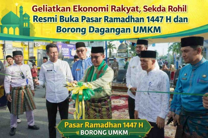 
					Geliatkan Ekonomi Rakyat, Sekda Rohil Resmi Buka Pasar Ramadhan 1447 H dan Borong Dagangan UMKM