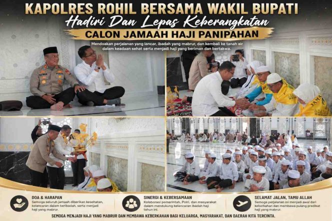 
					Kapolres Rohil Bersama Wakil Bupati Hadiri Dan Lepas Keberangkatan Calon Jamaah Haji Panipahan